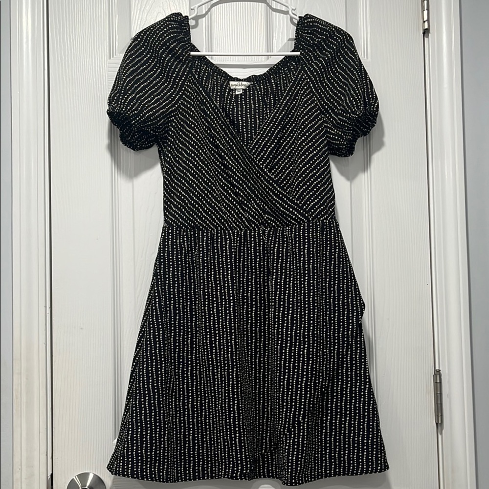 Elegant Black and White Striped Dress